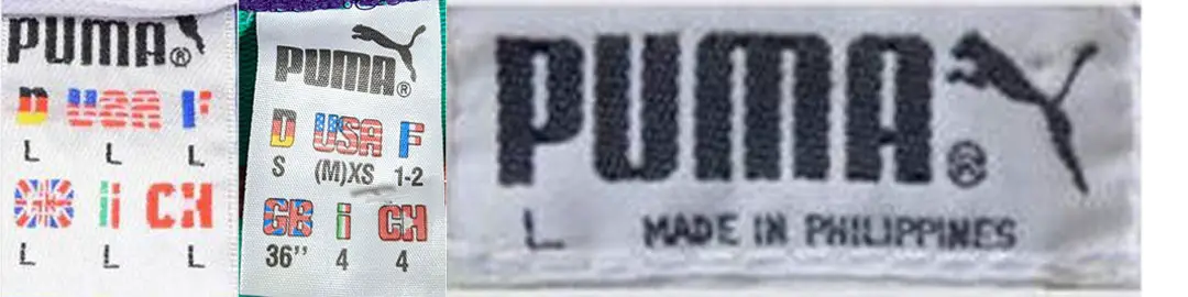 1980s to 1990s Puma tags