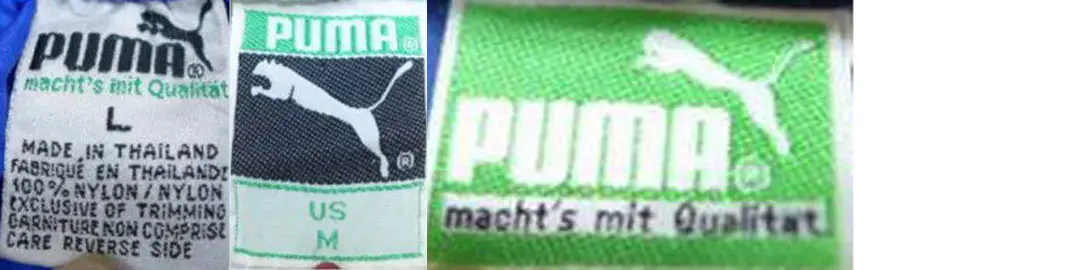 1980s to 1990s Puma tags