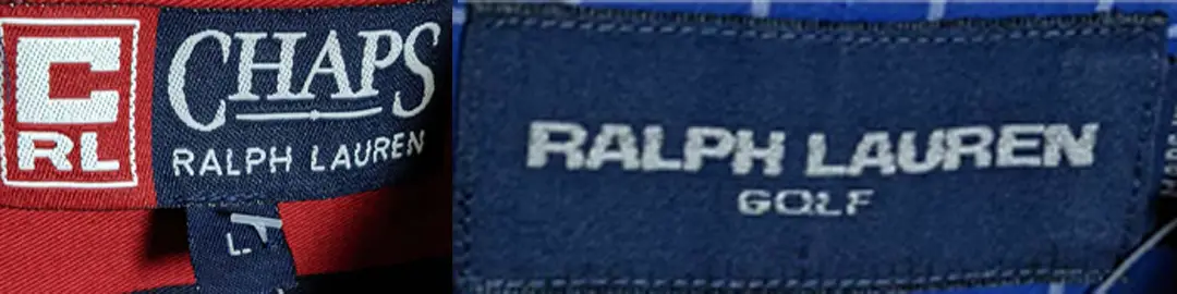 1990s Chaps and Golf Ralph Lauren tags
