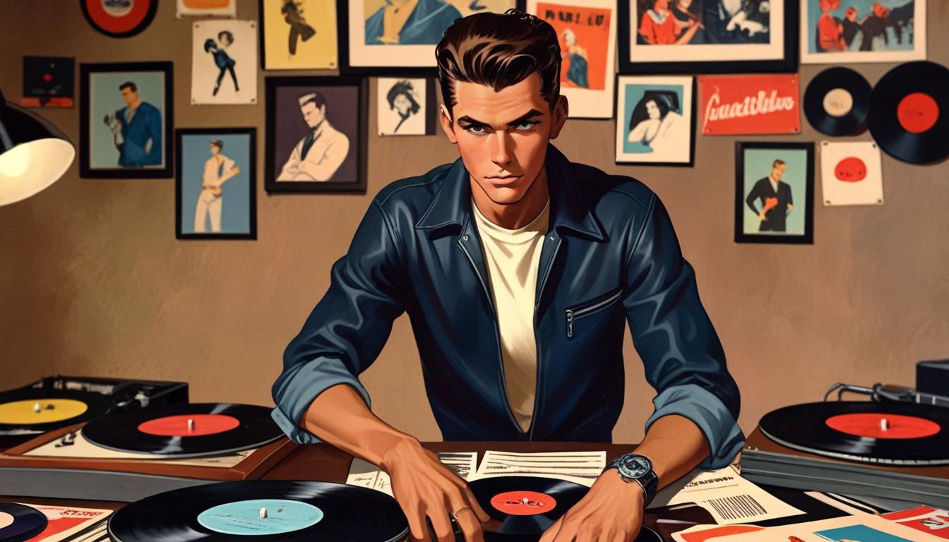 Model Louis Solywoda channels 1950s greaser style in vibrant photo shoot