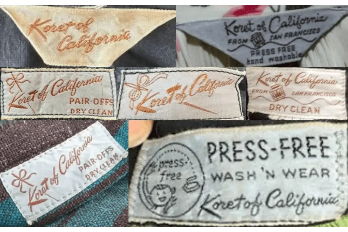 1950s Koret of California tags