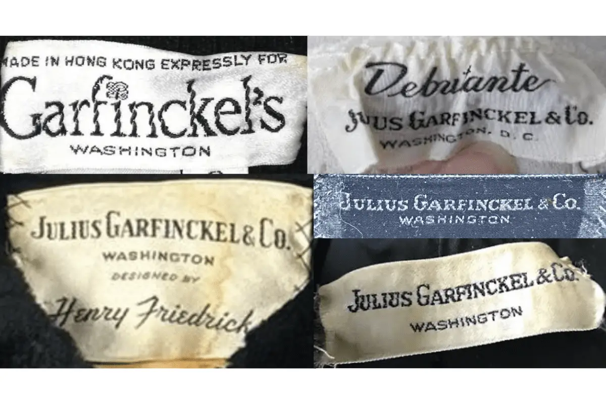 1960s Garfinckel's tags