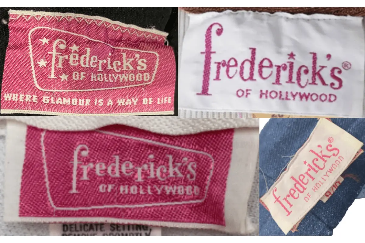 1970s Fredericks of Hollywood tags