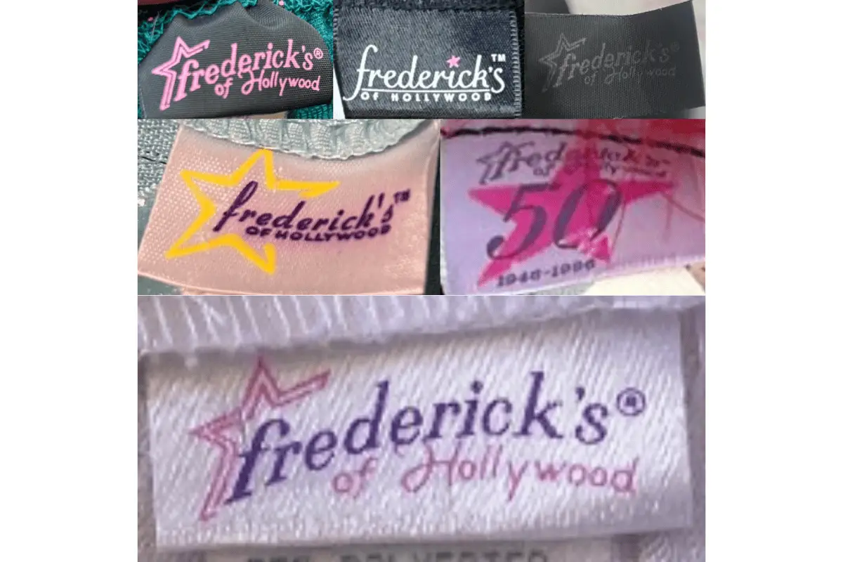 1990s Fredericks of Hollywood tags