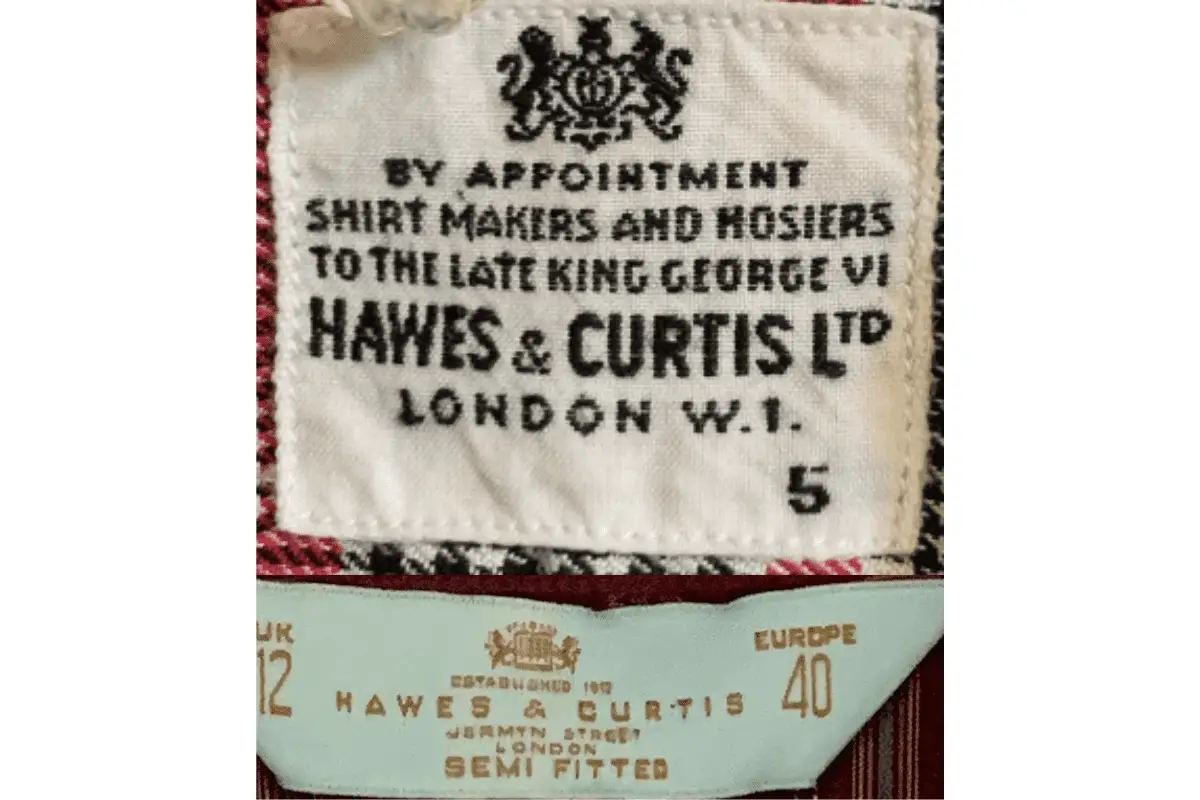 1990s Hawes & Curtis tags