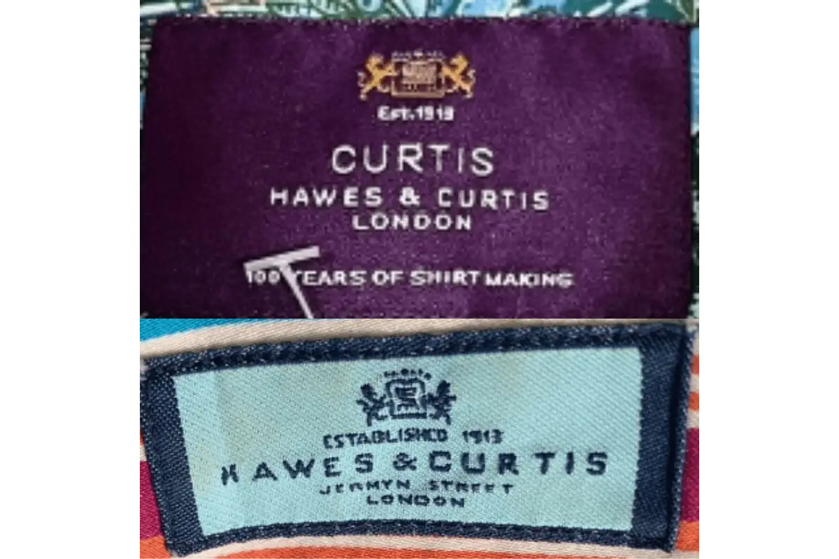 2000s Hawes & Curtis tags